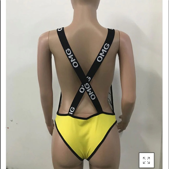 Yellow OMG one piece with strings - Picture 6 of 6